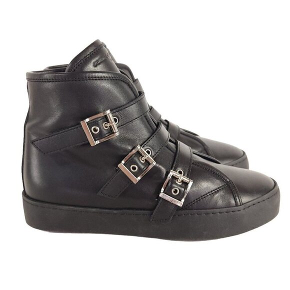 John Galliano Paris Three Buckle Leather Ankle Boots 35 5 Black New - Picture 4 of 9